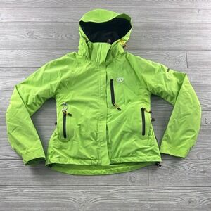 Marker Gore-Tex Ski Jacket Lime Green Waterproof Hooded Women Size 6